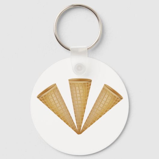 Triple Waffle Ice Cream Cone Summer Dessert Schlüsselanhänger (Rückseite)