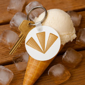 Triple Waffle Ice Cream Cone Summer Dessert Schlüsselanhänger