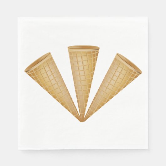 Triple Waffle Ice Cream Cone Summer Dessert Serviette (Vorderseite)