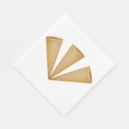 Triple Waffle Ice Cream Cone Summer Dessert Serviette (Ecke)