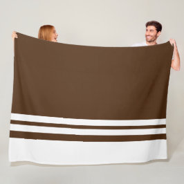 Triple White Edge Racing Streifen auf Kakaobraun Fleecedecke
