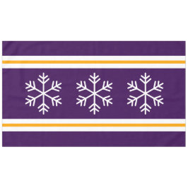 Triple White Nordic Snowflakes Tief Lila Streifen Tischdecke