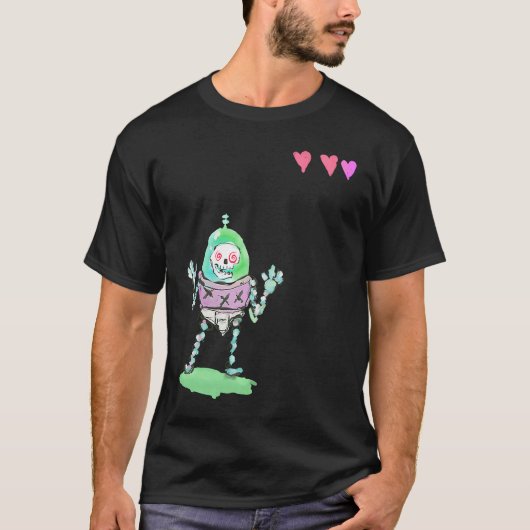 Triple X Skeleton Robot With Life Hearts T-Shirt (Vorderseite)