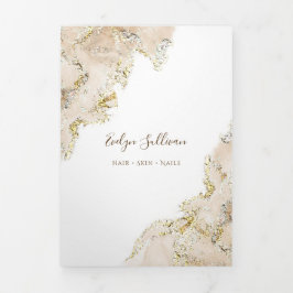 Triplebroschüre aus beigem Marmor Dreifach Gefaltete Karte