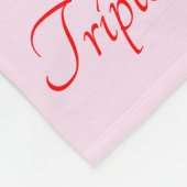 Triplet Baby Girl Pink Rattle Fleece Blanket (Ecke)