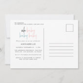 Triplet Babydusche Rosa moderne Typografie Einladung (Rückseite)