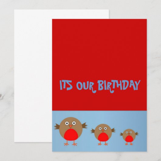 Triplet Birthday Invites Einladung (Vorne/Hinten)