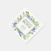 Triplet Boys Blue Hydrangeas Baby Dusche Serviette (Ecke)