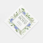 Triplet Boys Blue Hydrangeas Baby Dusche Serviette (Ecke)