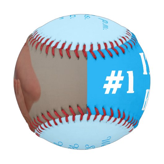 Triplet Boys Foto Birth Stats Blue Baseball (Rückseite)