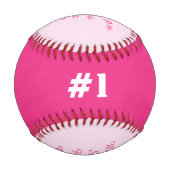 Triplet Girl Pink Birth Stats Baseball (Rückseite)