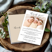 Triplet Girls Danke-Card mit Foto Ankündigung