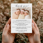 Triplet Girls Danke-Card mit Foto Ankündigung
