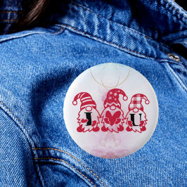 Triplet-Liebe: Ich Liebe Sie drei Gnomen-Taste Button