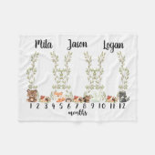 Triplet Woodland Meilenstein Holzkiste Fleecedecke (Vorderseite (Horizontal))