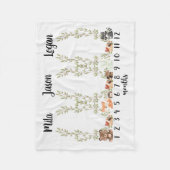 Triplet Woodland Meilenstein Holzkiste Fleecedecke (Vorderseite)