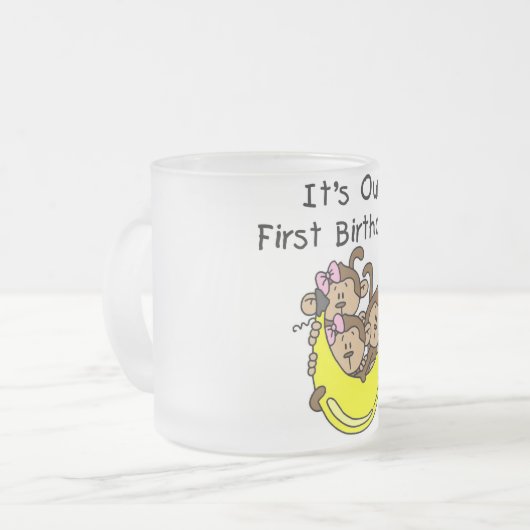 Triplets 1. - Zwei Girls One Boy Tshirts und Gesch Mattglastasse (Vorderseite Links)