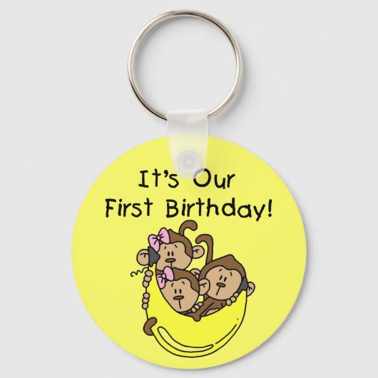 Triplets 1. - Zwei Girls One Boy Tshirts und Gesch Schlüsselanhänger (Vorderseite)