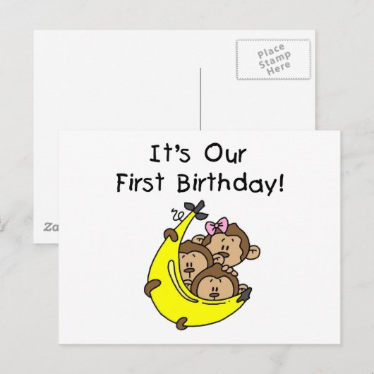 Triplets 1 - Zwei Jungs, ein Mädchen Postkarte (Vorne/Hinten)