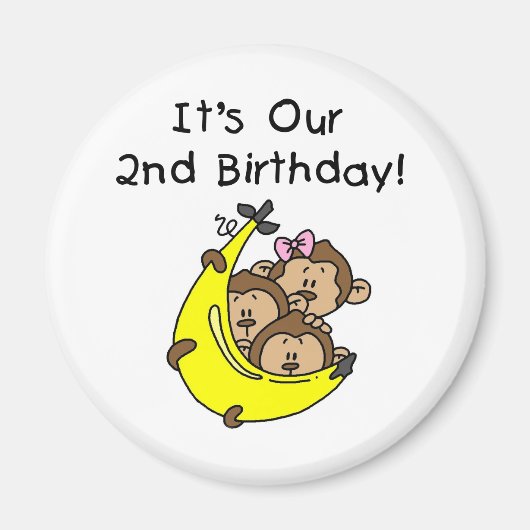 Triplets 2. - Zwei Jungs/eine Girl-Tshirts Magnet (Vorne)