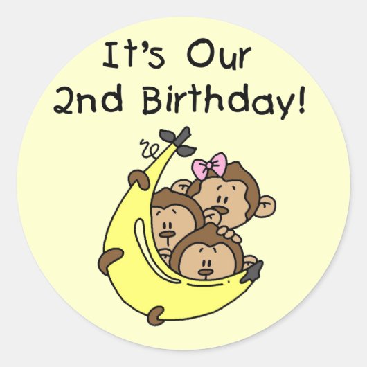 Triplets 2. - Zwei Jungs/eine Girl-Tshirts Runder Aufkleber (Vorderseite)