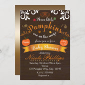 Triplets 3 PUMPKINS Herbst BABY SHOWER Einladung (Vorne/Hinten)