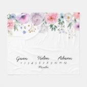 Triplets 50x60 Month Milestone Blume Blanket Fleecedecke (Vorderseite (Horizontal))