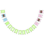 Triplets Baby Boy and Girl's Fotos Wimpelkette (Alle)