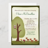 TRIPLETS Baby Deer Woodland Forest Baby Dusche Einladung (Vorne/Hinten)