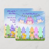 Triplets Baby Dusche Einladung (Vorne/Hinten)