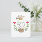 Triplets Baby Showbird Dankeskarte (Stehend Vorderseite)