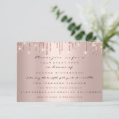 Triplets Baby Shower Feet Rose Tropfen Girl Boy Einladung (Stehend Vorderseite)