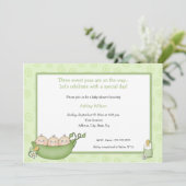 Triplets Babydusche Einladungen (Stehend Vorderseite)