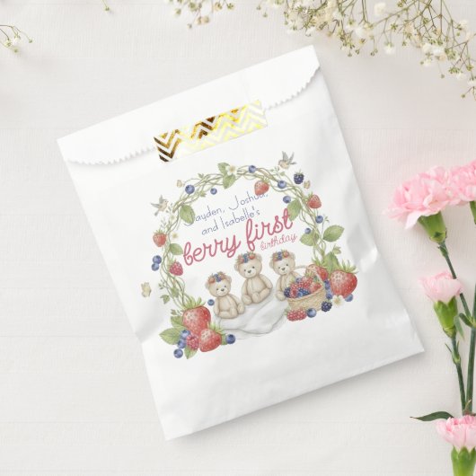 Triplets Berry First Birthday Party Geschenktütchen (Versiegelt)