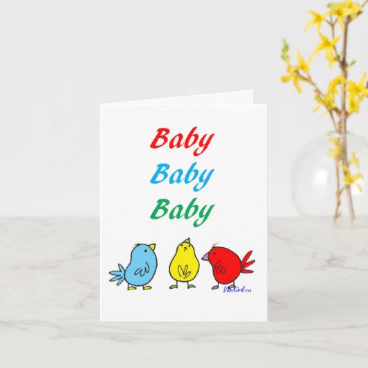 Triplets Birth Notecard Karte (Gelbe Blume)