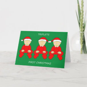 Triplets Erste Weihnachten Karte