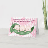 Triplets Girl Baby Shower Pea in a Pod Einladung (Vorderseite)