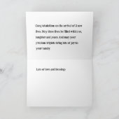 Triplets Glückwunschkarte, 1 Mädchen, 2 Jungs, Dankeskarte (Innenseite)