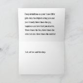 Triplets Glückwunschkarte, 3 Triole Girls, Dankeskarte (Innenseite)