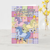 Triplets, Gratulationen Birth of Triplets - Thre Karte (Gelbe Blume)