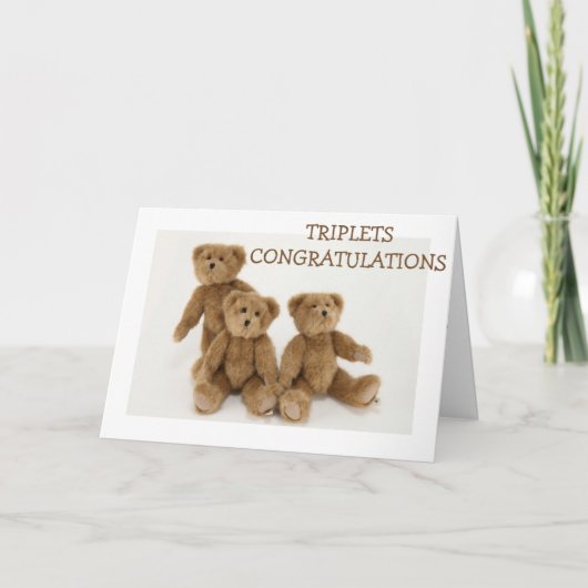 "TRIPLETS"-GRATULATIONEN=TRIPLE LIEBE HUGS KISSES KARTE (Vorderseite)