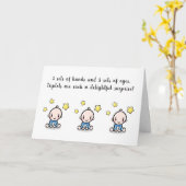 Triplets Grußkarte, Begrüßungstabletten Babys Karte (Gelbe Blume)