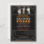 Triplets Schnuller Posse Wild West Fun Kinderdusch Einladung (Vorderseite)