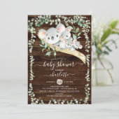 Triplets Sweet Koala Bears Kinderdusche Einladung (Stehend Vorderseite)