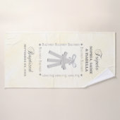 Triplets Taufe auf Gelben 3 Kreuze Personalisiert Badehandtuch (Badehandtuch)