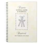 Triplets Taufe auf Gelben 3 Kreuze Personalisiert Notizblock (Vorderseite)