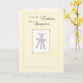 Triplets Taufkarte in Gelb mit 3 Kreuzen Karte (Gelbe Blume)