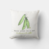 Triplets Three Peas in einem Pod 16x16 Throw Kisse Kissen (Vorderseite)