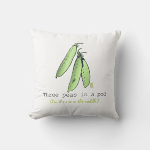 Triplets Three Peas in einem Pod 16x16 Throw Kisse Kissen