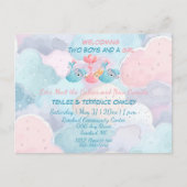 Triplets Two Boys and A Girl Shower Invite Postkarte (Vorderseite)